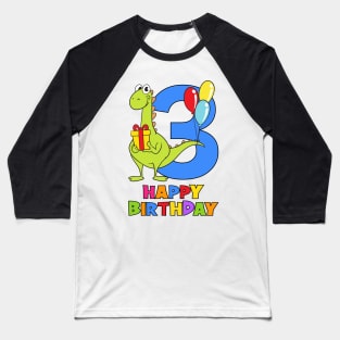 3rd Birthday Party 3 Year Old Three Years Baseball T-Shirt